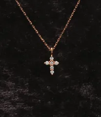 美品 カナルヨンドシー ネックレス K10 クロスモチーフ レディース canal4℃