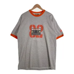 90's PNB NATION CLOTHING ピーエヌビー リンガーTシャツ プリント グレー オレンジ USA製 Size Lのサムネイル