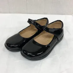 【美品】Angel's Closet 女の子 フォーマルシューズ キッズ ドレスシューズ 17.5cm相当 ブラック エナメル 黒 光沢靴 発表会 入学式