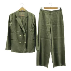 BEIGE， / ベイジ | セットアップ リネン ストライプ ジャケット スラックス | 4 | カーキ | レディース