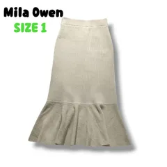Mila Owen ミラオーウェン ニットスカート ウールブレンド ミディ丈 マーメイド ベージュ系 サイズ1