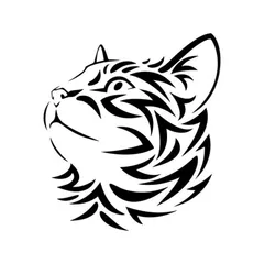車 ステッカー 猫 ネコ トライバル 愛猫 キャット 英語 英字 文字 給油口 おもしろ バイク かっこいい カー用品 おしゃれ 転写式のサムネイル