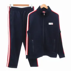 ニューバランス NEW BALANCE セットアップ 上下 トラックジャケット イージーパンツ ジャージ サイドライン ロゴ M 紺 ネイビー AMJ91556 AMP91557 /GV