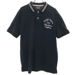 POLO JEANS COMPANY RALPH LAUREN ポロジーンズカンパニーラルフローレン 半袖 ポロシャツ L ブラック 鹿の子 メンズ 古着