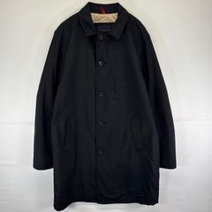 古着 トミーヒルフィガー TOMMY HILFIGER ロングコートジャケット 中綿 襟裏ワンポイントロゴ ボタン  ブラック メンズ