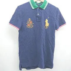 ◇ ⊂ ポロ バイ ラルフローレン 刺繍 半袖 ポニー刺繍ポロシャツ サイズXS ネイビー系 メンズ E  【1507280013854】