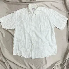Polo by Ralph Lauren  コットン　シャツ　XXL　2XL　3L ホワイト　白　ポロバイラルフローレン　ラルフローレン　ポロ　大きいサイズ　半袖　刺繍　ロゴ　胸ポケット　ワンポイント　ポニー　馬