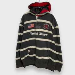 TOMMY HILFIGER☆トミーヒルフィガー☆ボーダースウェットパーカー☆アメリカ☆XXL☆E24M