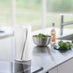 新品 キッチンペーパーホルダー 山崎実業 tower タワー 片手でカット隠せるキッチンペーパーホルダー 縦タイプ 10039 ホワイト【SPORTUS】※沖縄発送不可