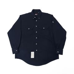 Bulwark ブルワーク 長袖 ワークシャツ 無地 ワンポイント ダークネイビー M B202507