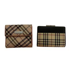 ◆中古品◆ BURBERRY バーバリー ブルーレーベル 財布 2点 ピンク/ベージュ系 ノバチェック ウォレット 2つ折り財布 本体のみ V93863NA