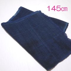 （06）本麻　アンティーク　蚊帳の解き　はぎれ　藍染め　古布　古道具　145㎝
