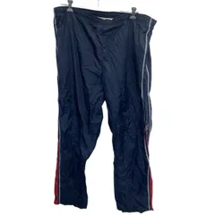 adidas ナイロンパンツ L ネイビー レッド グレー サイドライン カジュアル スポーティ 古着卸 アメリカ仕入 2508-814