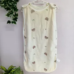 [BRILBE] ふんわり スリーパー キッズ 刺繍入り 内側 ガーゼ スリーパー フリース 秋 冬 冬用 軽くてあったか フリーススリーパー  横開き 上質なフランネル起毛 着る毛布 寝たまま着せられる　2歳~7歳　サイズM（R-229,イ-5）