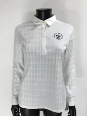 【USED】Callaway キャロウェイ ポリエステル 長袖 ポロシャツ ロゴ刺繍 ホワイト 白 レディース L ゴルフウェア