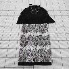 ◇ Θ dazzystore デイジーストア カップ付き レース 五分袖 膝丈 キャバ ドレス サイズM ブラック系 レディース E  【1509180005359】