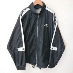 (^w^)b new balance ニューバランス NB トラック ジャケット ジャージ ジップアップ フルジップ ロゴ刺繍 サイドライン スポーツ トレーニング 運動 ランニング ウォーキング シンプル カジュアル ブラック 黒 メンズ サイズL