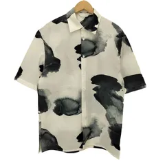 ザラ ZARA 水墨画 総柄 シアサッカー S/S シャツ メンズ import：S 