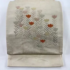 高級 名古屋帯 正絹 お太鼓柄 相良刺繍 中国刺繍 付け下げ 色無地 平和屋着物○中国三大刺繍 相良刺繍 総刺繍 九寸名古屋帯
