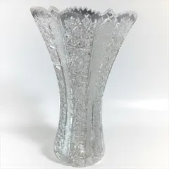 ボヘミアクリスタル クリスタルカットガラス 花瓶 花器 フラワーベース インテリア 置物 チェコ
