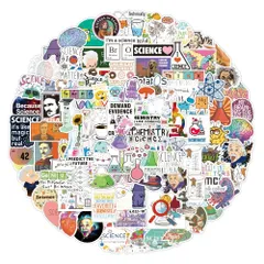 未使用品 送料無料 サイエンスステッカー2 50枚セット ラベルステッカー ブランド おしゃれ デコ キャラクター おもしろ かわいい 防水 パソコン スマホ