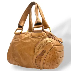 ディーゼル DIESEL ボストンバッグ レザー ブラウン 茶色 ロゴ型押し ヴィンテージ Y2K 00s vintage S84