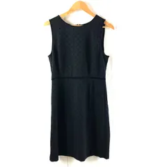 タルボット TALBOTS ワンピース ノースリーブ ドット バックファスナー 黒 956190