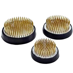 新品 ZERONOWA 剣山 丸形 丸剣山 ゴムリング付き 華道 生け花 フラワーアレンジメント (ゴールド/4㎝5㎝6㎝)