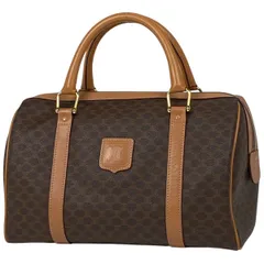 セリーヌ CELINE マカダム柄 ハンドバッグ 2WAY ショルダーバッグ ミニボストン ハンドバッグ コーティングキャンバス ブラウン レディース 【中古】