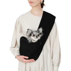 新品 moncheri モンシェリ [グラフチェックドッグスリング] 犬 ペットスリング スリング 小型犬 中型犬 (M/ブラック) 飛び出し防止 軽量 抱っこ紐 お出かけ 旅行 長さ調節 肩パッド