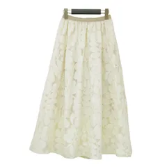 Ballsey ボールジー スカート ライトベージュ サイズ:34(7号) | 24春夏 リーフ チュール レース ギャザー ロング スカート / フレア タック ボタニカル柄 ウエストゴム | ボトムス【レディース】【中古】