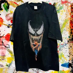 ヴェノム スパイダーマン Tシャツ 半袖 メンズ 新品 個性的 マーベル 新品 新品未使用 レトロ 個性的 奇抜 エモい バンドT カットソー 攻め 前衛的 ヴィンテージリプリント  古着 好き綿 男性 衣類 トップス お洒落 ハイデザイン 男性