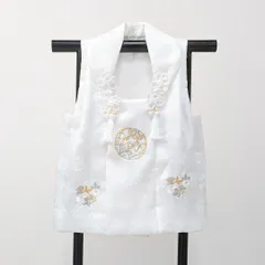 【正絹】 絹100％ 七五三 3歳 被布コート 単品 白 毬 刺繍 SH11-1