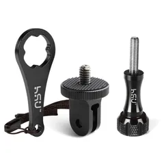 【新着商品】GoPro用(GP規格)→カメラネジ(1/4規格)に変換 1/4トライポッドアダプター ミニ三脚マウント ネジ・スパナ付きセット アルミ変換アダプター HSUのサムネイル