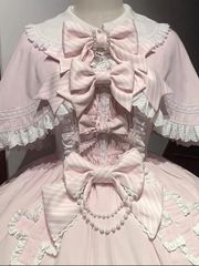 ストライプ ロリータワンピース リボン付きゴシックミニワンピ量産型 地雷系お嬢様 ストライプ ロリータワンピース リボン付きゴシックミニワンピ量産型