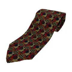 Christian Dior クリスチャンディオール 総柄 シルクネクタイ/レッド系