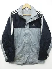 【送料無料】USA 古着 アディダス adidas 中綿ジャケット ジャンパー 三本線 グレー ネイビー メンズ Lサイズ■L24263AWS21-200925-10-50（4）5/29