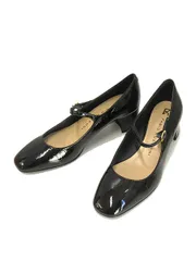 ファビオルスコーニ FABIO RUSCONI ワンストラップ ヒール パンプス 36 ブラック 黒 パテントレザー 靴 シューズ