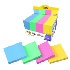 （まとめ買い）スリーエム ポストイット 強粘着ノート マルチカラー3 増量パック 75×75mm 90枚×12パッド 6541SS-MC-3 【×3セット】