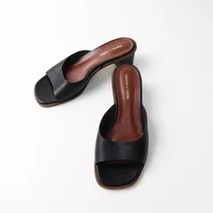 【値下げ】オデットエオディール Odette e Odile チャンキーヒール サンダル 24.5cm/ブラック 黒 ミュール つっかけ【2400014249170】