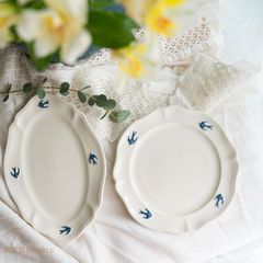 新品 2枚セット studio m'スタジオエムアーリーバード ラウンド オーバルプレートＬ 食器 カフェケーキ皿 パン皿　北欧 取り皿  お皿  食器 キッチン用品 台所用品 刺身皿 贈り物 ギフト お祝い プレゼント