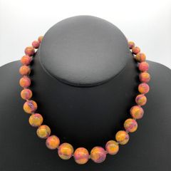 Costantiniのベネチアングララス ネックレス(オレンジ) 長さ50cm 