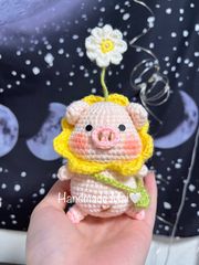 可愛い　ブタちゃん　編み物　ハンドメイド