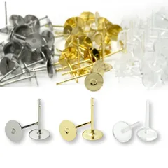 【特価商品】クリア シルバー ゴールド アレルギー対応 3種100個 付き シリコンキャッチ パーツ ピアス セット 丸皿 6mm 樹脂 サージカルステンレス316