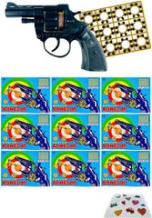 カネキャップ ＆ピストルセット 選べる弾数 日本製 8連ピストル 音追い銃 ビッグバンR3 特製シール付 Rioボックスに梱包 (5. 銃+576発 (8連×72リング))　　●商品_02000