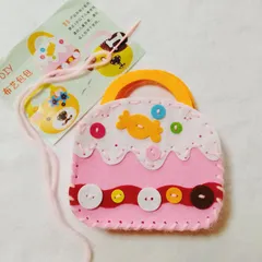 ハンドメイドキット＊手作りバッグ＊ケーキ＊こども＊工作＊家庭科＊手作り＊DIY＊フェルトバッグ＊キット＊
