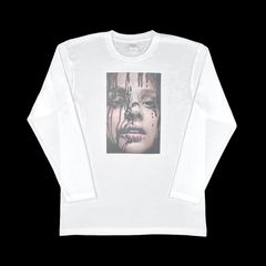 オリジナル ロンT 長袖 Tシャツ クロエモレッツ キャリー テレキネシス 流血 ブラッディー スティーヴンキング ホラー サイコサスペンス 映画 白 ホワイト XS(SS) M L XL(LL) ジャスト オーバー サイズ メンズ レディース ユニセックス