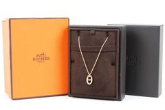 【美品】HERMES エルメス シェーヌダンクル ネックレス K18PG AU750 5.3g ブランドアクセサリー【SP88】