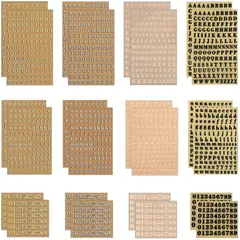 SOYANGNEK 24枚 アルファベット シール 3mm レジン 金属 防水DIYネイルシール 数字 英字 手作り 手帳 貼り紙 電話装飾 スケジュールシール 自粘着