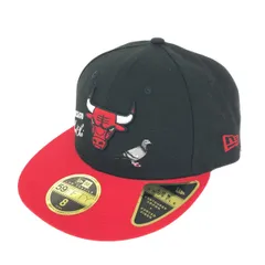 美品 NEW ERA ニューエラ  シカゴブルズ キャップ  ブラック/レッド 59FIFTY ハト刺繍  メンズ　240001097359